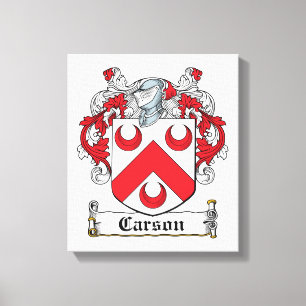Carson Family Crest Canvas Afdruk