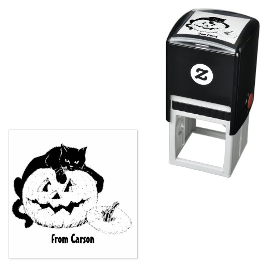 CARSON ~ HALLOWEEN ~  pompoenttekening ~ Zelfinktende Stempel (In situ)