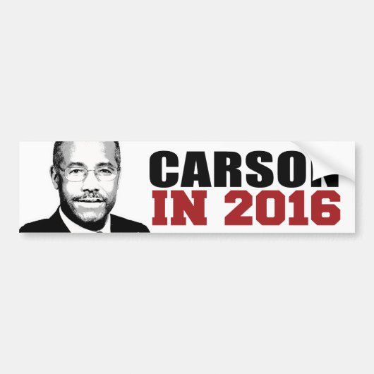 Carson in 2016 Bumper -.png Bumpersticker (Voorkant)