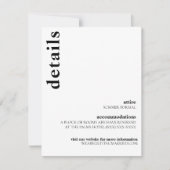 Carson Modern Wedding Details Kaart (Voorkant)