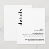 Carson Modern Wedding Details Kaart (Voorkant / Achterkant)