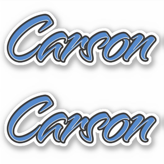 Carson Name blue Aufkleber Sticker Stickerset (Voorkant)