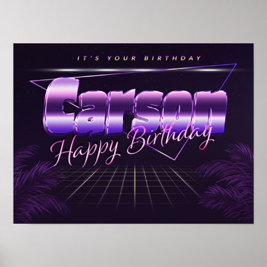 Carson Name Vorname retro Poster Geburtstag (Voorkant)