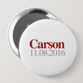Carson op 8 november 2016 ronde button 4,0 cm (Voorkant /achterkant)