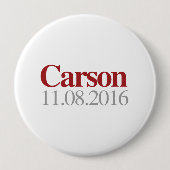 Carson op 8 november 2016 ronde button 4,0 cm (Voorkant)