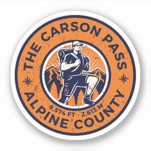 Carson Pass hiking Californië trails Sticker (Voorkant)