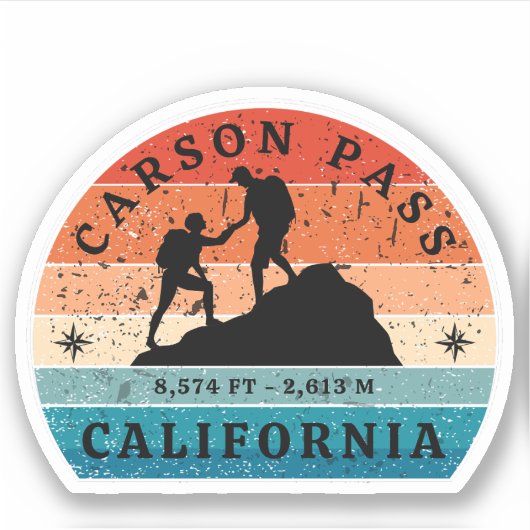 Carson Pass hiking Californië trails  Sticker (Voorkant)