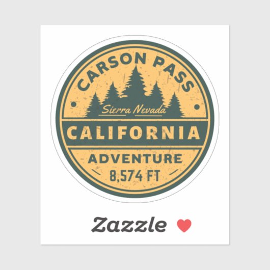 Carson Pass wandelen Californië Trials Sticker (Vel)