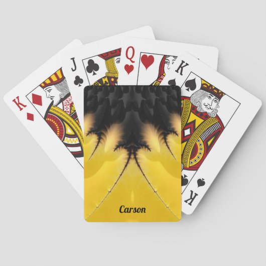 CARSON ~ STUNNING! Zwart en geel ontwerp Pokerkaarten (Achterkant)
