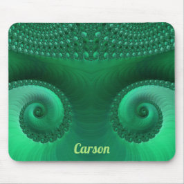 CARSON ~ Zany Shades of Green Fractal Pattern Muismat