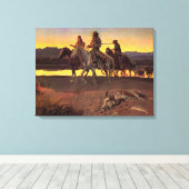 Carson's Mannen door Charles M. Russell Canvas Afdruk (Insitu (Houten vloer))