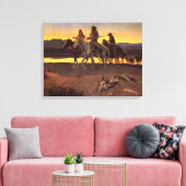 Carson's Mannen door Charles M. Russell Canvas Afdruk (Insitu (Woonkamer))
