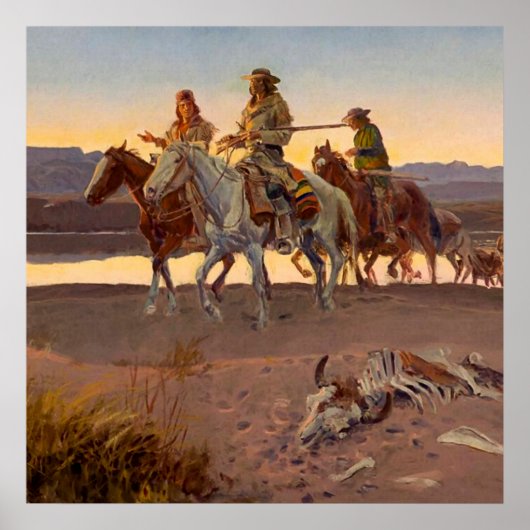 "Carson's Mannen" van Charles Russell Poster (Voorkant)