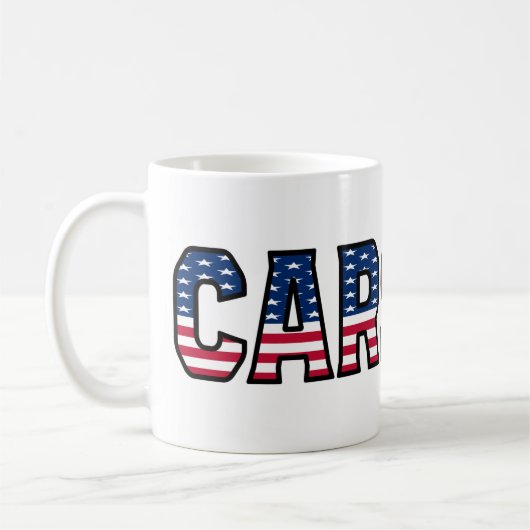Carsten Name Vorname USA styled Tasse Kaffeetasse Koffiemok (Links)