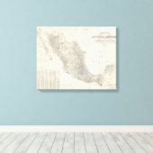 Carta general de la Republica Mexicana Map Canvas Afdruk (Insitu (Houten vloer))