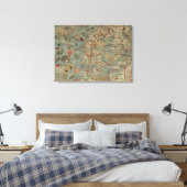 Carta Marina - Ancient Creatures Map of the World Canvas Afdruk (Insitu (Slaapkamer))