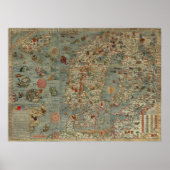 Carta Marina - Ancient Creatures Map of the World Poster (Voorkant)