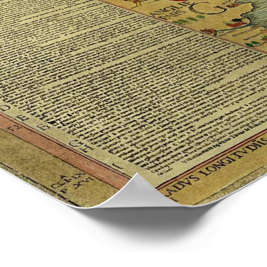 Carta Marina Map of Scandinavië door Olaus Magnus Poster (Hoek)