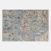  Carta Marina Zee Monster Kaart Verpakkingspape Inpakpapier Vel (Voorkant 3)