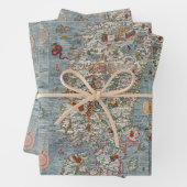  Carta Marina Zee Monster Kaart Verpakkingspape Inpakpapier Vel (In situ)