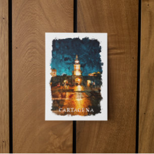 Cartagena by Night Colombia City Uitzicht Briefkaart
