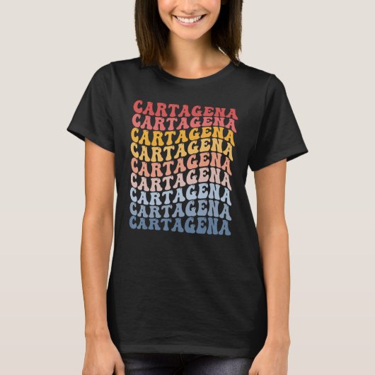 Cartagena City Groovy Retro T-shirt (Voorkant)