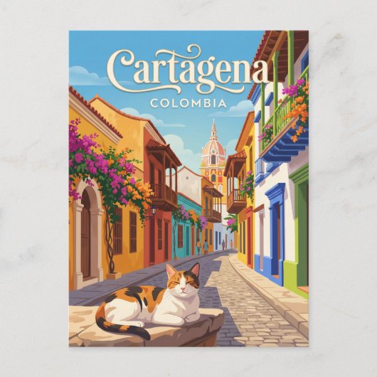 Cartagena Colombia Briefkaart (Voorkant)