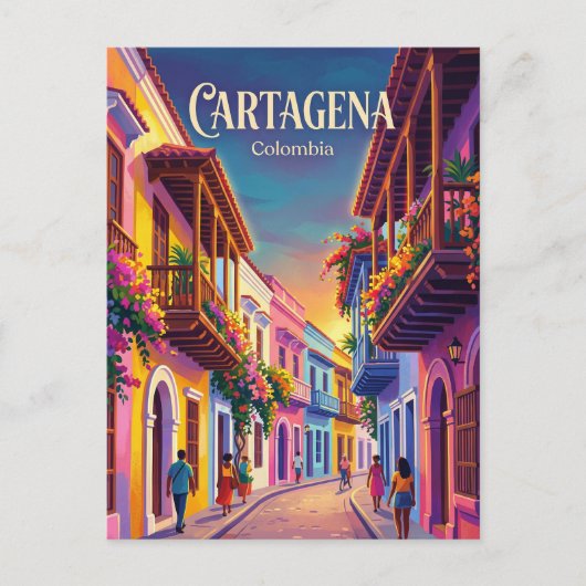 Cartagena Colombia Briefkaart (Voorkant)