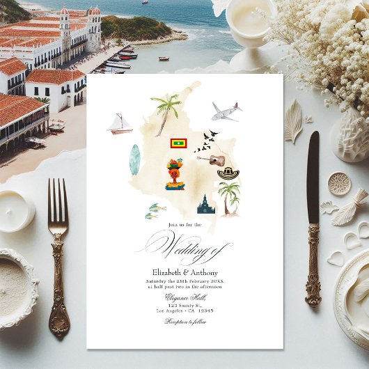 Cartagena Colombia Destination Wedding Kaart