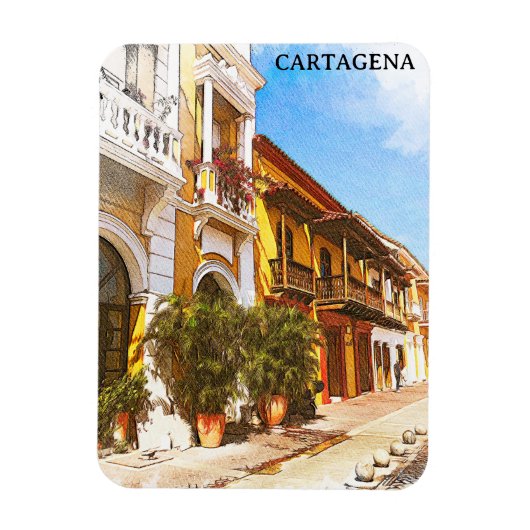 Cartagena Colombia Historisch Centrum Magneet (Verticaal)