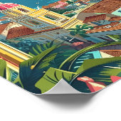 Cartagena Colombia  kunst reisillustratie Poster (Hoek)