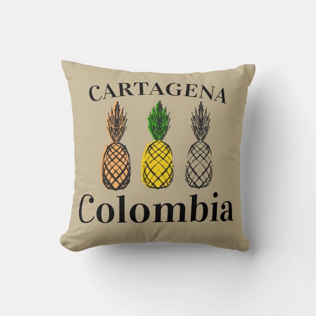 Cartagena Colombia Pineappels Kussen (Voorkant)