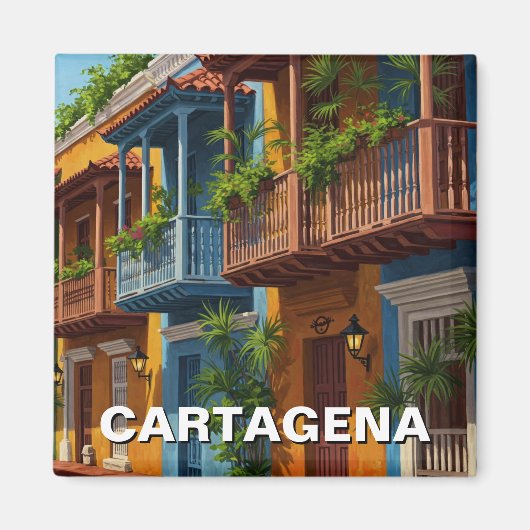 Cartagena Colombia Reizen Magneet (Voorkant)
