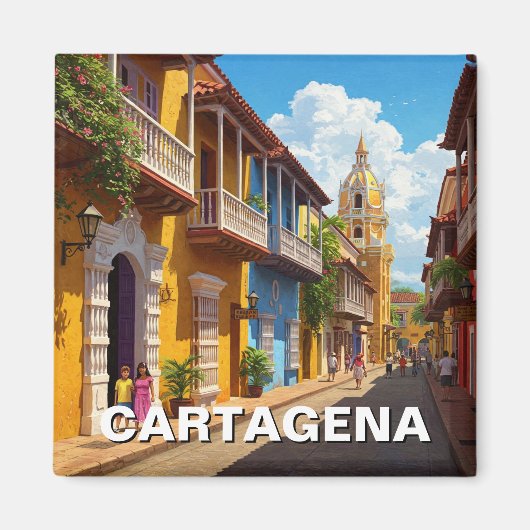 Cartagena Colombia Reizen Magneet (Voorkant)