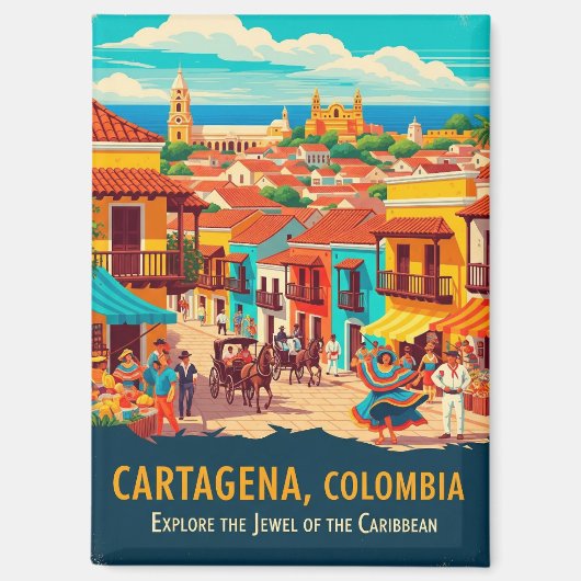  Cartagena Colombia Reizen Magneet (Voorkant)