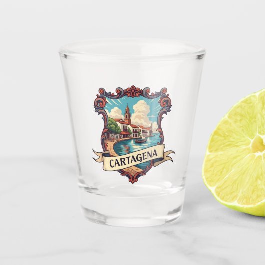 Cartagena Colombia Reizen Shot Glas (Voorkant)