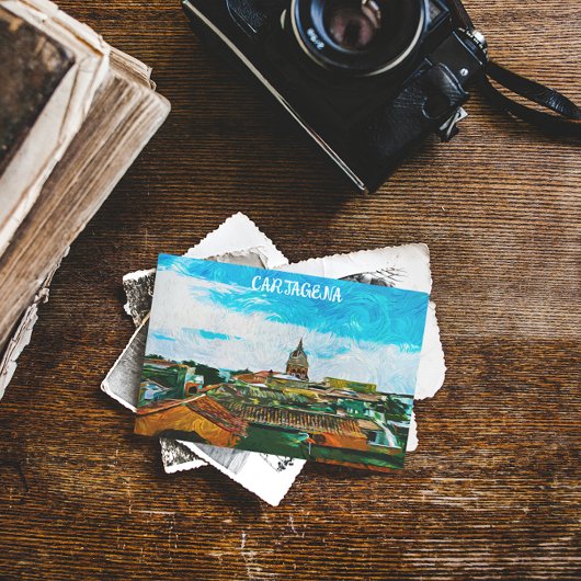 Cartagena Colombia Schilderijenstad Uitzicht Briefkaart