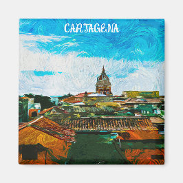 Cartagena Colombia Schilderijenstad Uitzicht Magneet