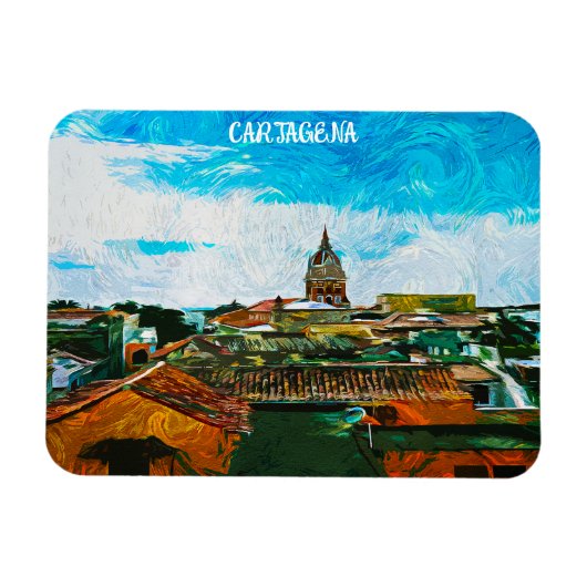 Cartagena Colombia Schilderijenstad Uitzicht Magneet (Horizontaal)