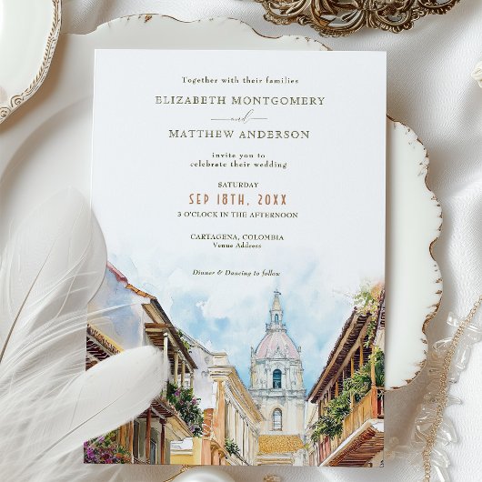 Cartagena Colombia Skyline Travel Wedding Kaart