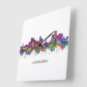 Cartagena Colombia Skyline Vierkante Klok (Hoek)