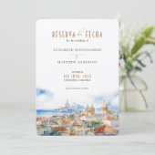 Cartagena Colombia Spaanse Reizen Save-the-Date Kaart (Staand voorkant)