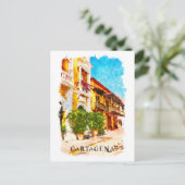 Cartagena Colombia Vintage Reizen Briefkaart (Staand voorkant)