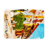 Cartagena Colombia Vintage Reizen Magneet (Horizontaal)
