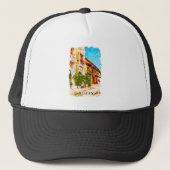 Cartagena Colombia Vintage Reizen Trucker Pet (Voorkant)
