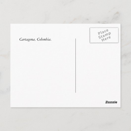 Cartagena, Columbia Old Town Briefkaart (Achterkant)