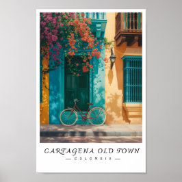 Cartagena Oude Stad Colombia Muurkunst, Stadsgezic Poster