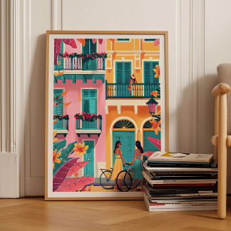 Cartagena Print Colombia Illustratie Cartagena