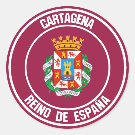 Cartagena Round Emblem Ronde Sticker (Voorkant)