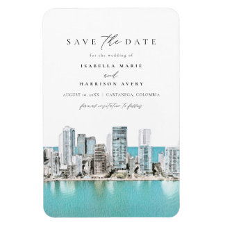 CARTANEGA Colombia Waterverf Save the Date Invita Magneet